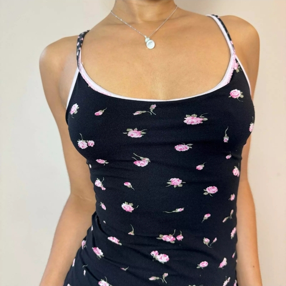 Vintage Italian Y2K Ditsy midi dress Coquette - Picture 3 of 8